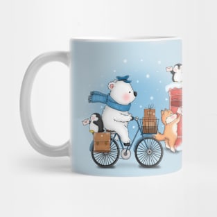 Cute Polar Bear Sends Letters Mug